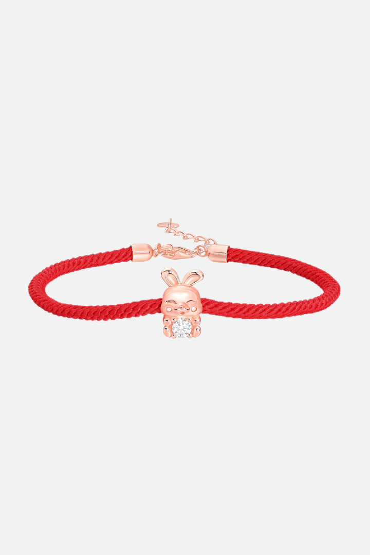 S925 Rose Moissanit Kaninchenarmband