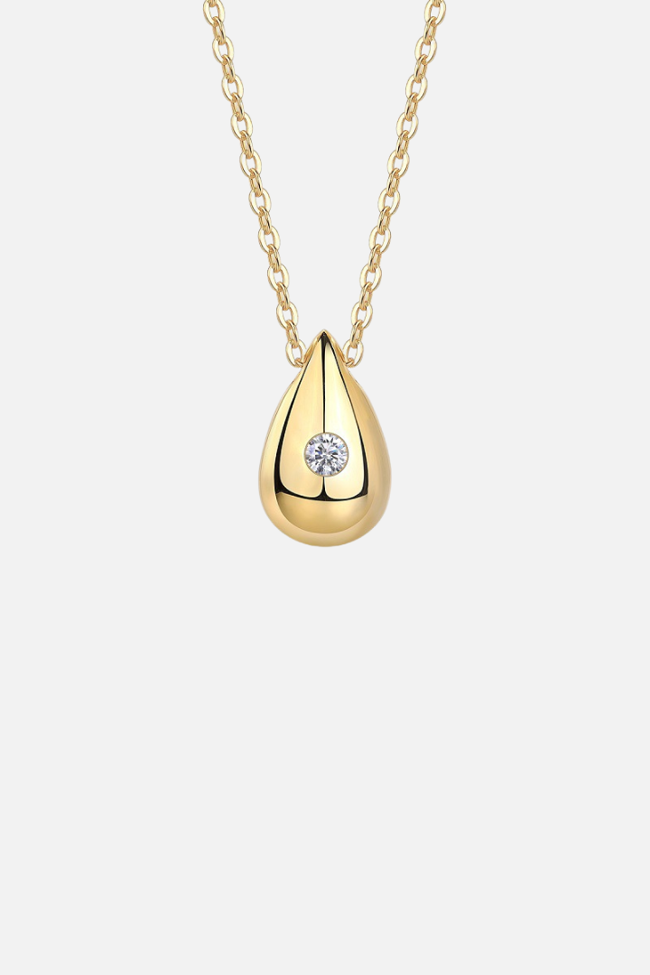 S925 Raindrop Kette vergoldet