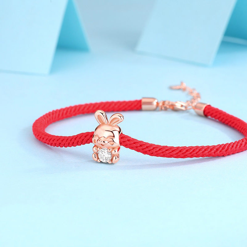 S925 Rose Moissanit Kaninchenarmband